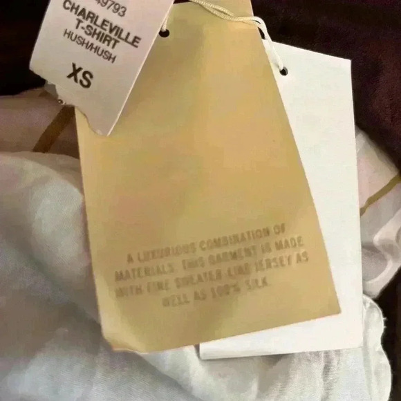 BNWT Wilfred Silk Charleville Long Sleeved Shirt in Deep Eggplant Size XS - Picture 6 of 8